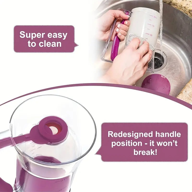 Purple Precision Batter Dispenser with Measurement Marks - 900ml Easy Pour for Pancakes, Cupcakes & Waffles V888-ELOSUNG27953