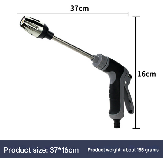 Black and Grey Heavy Duty Long Wand Garden Hose Nozzle - High Pressure Water Spray Gun with Adjustable V888-ELOSUNG27961