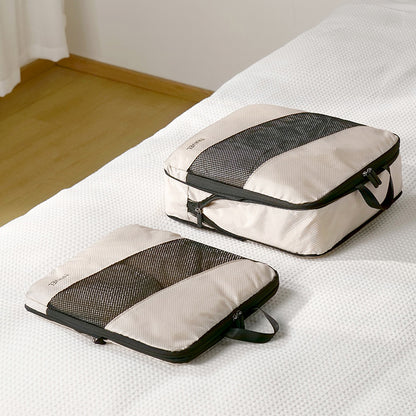 Black Premium 6-Piece Compression Packing Cubes Set - Lightweight Polyester Travel Organizers for Luggage, V888-ELOSUNG27964