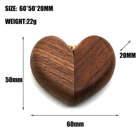 Brown Elegant Walnut Wood Heart Ring Box - Magnetic Closure for Proposal, Engagement & Wedding Jewelry V888-ELOSUNG27967