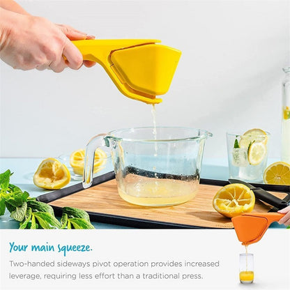 3 Pcs Yellow Easy-Squeeze Manual Citrus Juicer - Durable Lemon & Orange Squeezer with Pour Spout, Food-Grade V888-ELOSUNG27977