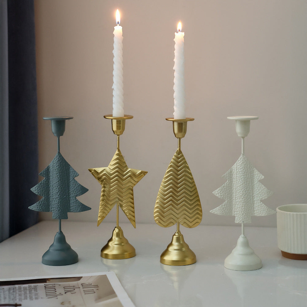 Black Elegant Star Metal Candlestick Holder - Decorative Taper Candle Stand for Home, Tabletop & Special V888-ELOSUNG27982