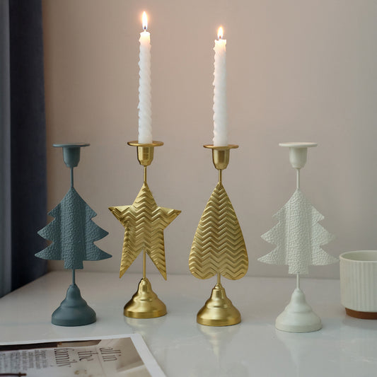 Black Elegant Star Metal Candlestick Holder - Decorative Taper Candle Stand for Home, Tabletop & Special V888-ELOSUNG27982