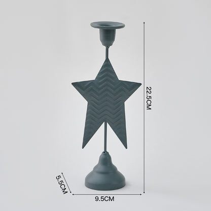 Grey Elegant Star Metal Candlestick Holder - Decorative Taper Candle Stand for Home, Tabletop & Special V888-ELOSUNG27984