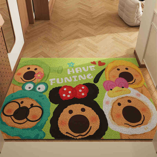 Dog Party Party Set of 2 Cartoon PVC Coil Entrance Mats - Non-Slip Dirt Trapping Door Mats (50x80cm) V888-ELOSUNG28016