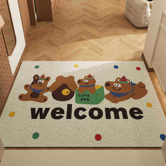 Box Puppy Set of 2 Cartoon PVC Coil Entrance Mats - Non-Slip Dirt Trapping Door Mats (50x80cm) V888-ELOSUNG28017