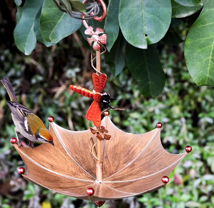 Dragonflies Charming Hanging Umbrella Bird Feeder - Decorative Outdoor Garden Accent V888-ELOSUNG28019