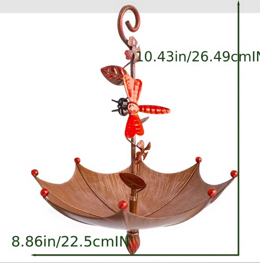 Dragonflies Charming Hanging Umbrella Bird Feeder - Decorative Outdoor Garden Accent V888-ELOSUNG28019