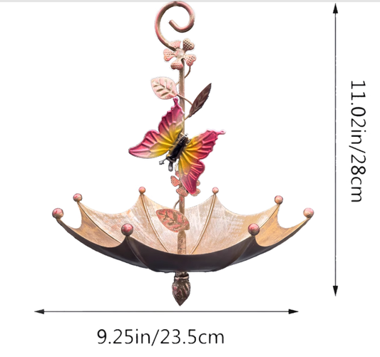 Butterfly Charming Hanging Umbrella Bird Feeder - Decorative Outdoor Garden Accent V888-ELOSUNG28020