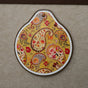 Yellow Set of 4 Embossed Ceramic Paddle Mats - Assorted Bohemian Pattern Heat Resistant Pads V888-ELOSUNG28022