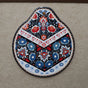 Blue-red Set of 4 Embossed Ceramic Paddle Mats - Assorted Bohemian Pattern Heat Resistant Pads V888-ELOSUNG28024