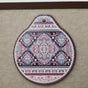White-pink Set of 4 Embossed Ceramic Paddle Mats - Assorted Bohemian Pattern Heat Resistant Pads V888-ELOSUNG28025