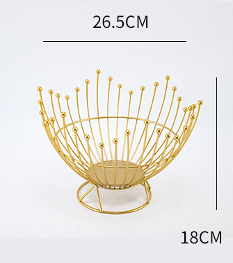 Pedestal Base Gold Modern Metal Wire Fruit Basket Bowl - Countertop Storage for Fruit & Snacks V888-ELOSUNG28027