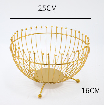 Small Feet Black Modern Metal Wire Fruit Basket Bowl - Countertop Storage for Fruit & Snacks V888-ELOSUNG28029