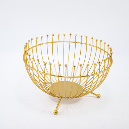 Small Feet Gold Modern Metal Wire Fruit Basket Bowl - Countertop Storage for Fruit & Snacks V888-ELOSUNG28030