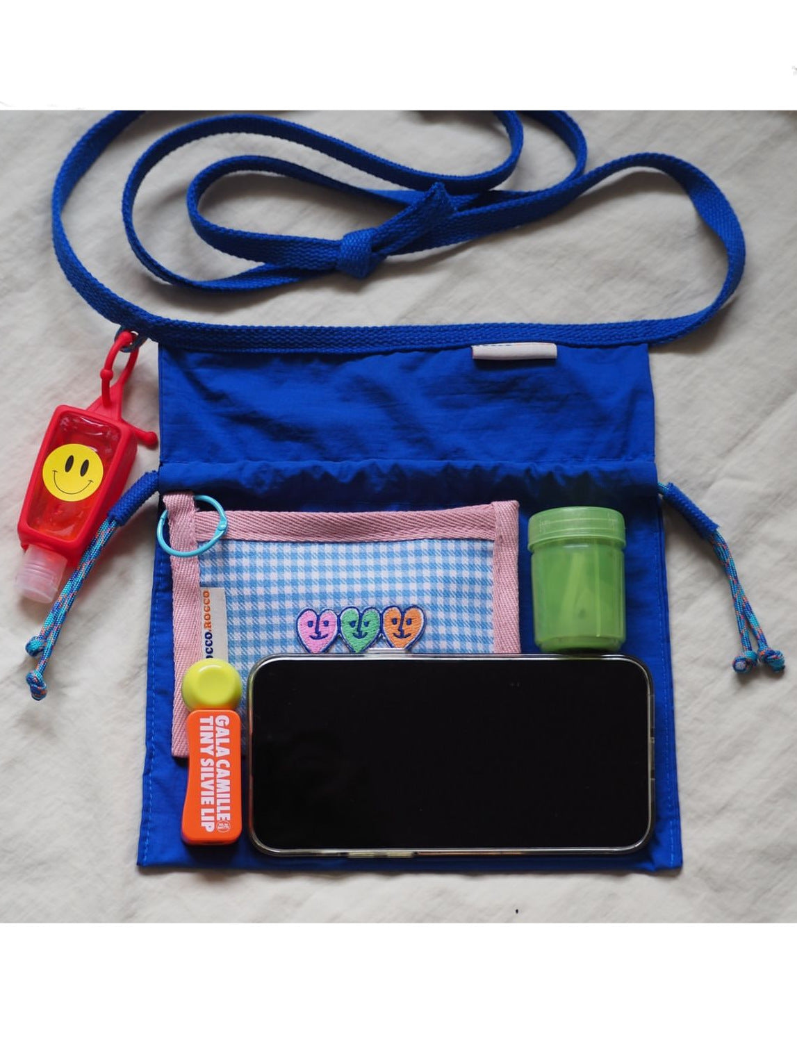 Black 2PCS Cute Lightweight Drawstring Crossbody Phone Bag - Simple Mini Shoulder Pouch (21x22cm) V888-ELOSUNG28035