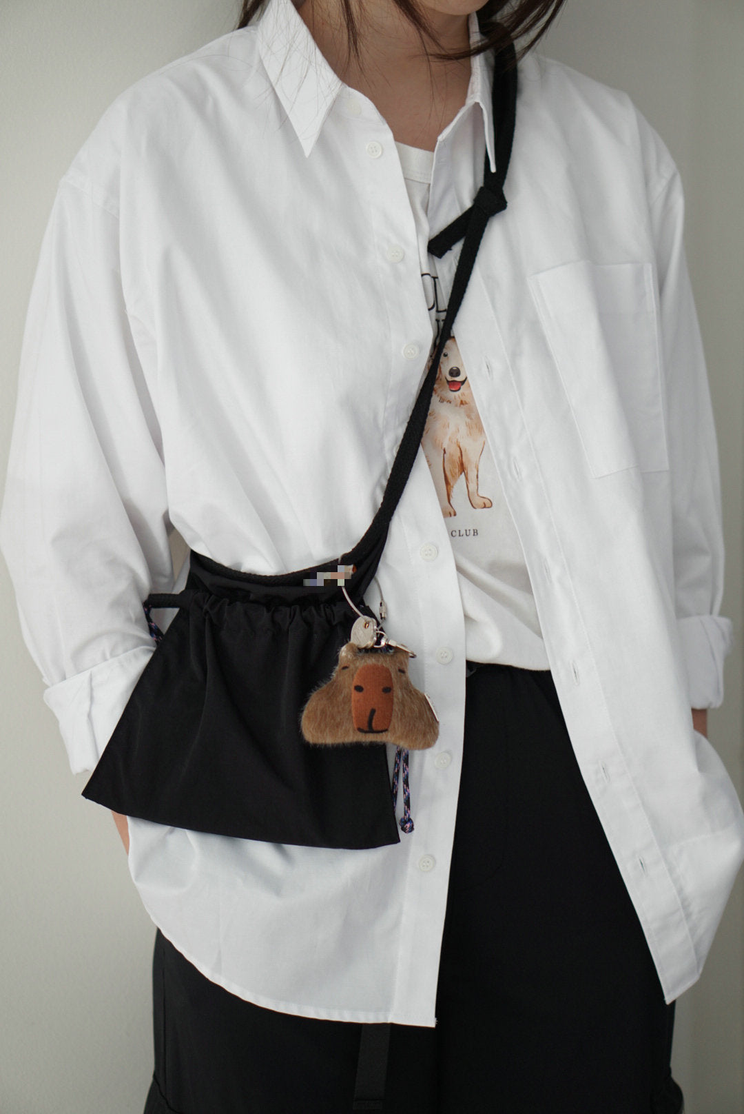 Red 2PCS Cute Lightweight Drawstring Crossbody Phone Bag - Simple Mini Shoulder Pouch (21x22cm) V888-ELOSUNG28036