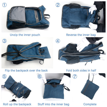 Grey Ultra Lightweight Packable Backpack - Foldable Daypack for Hiking & Travel V888-ELOSUNG28039