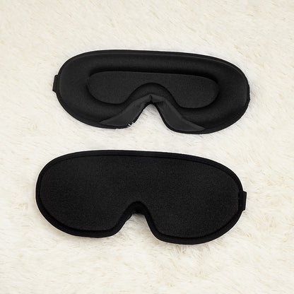 Black Set of 2 3D Contoured Sleep Eye Masks - Total Blackout Memory Foam Blindfold with Lycra V888-ELOSUNG28043