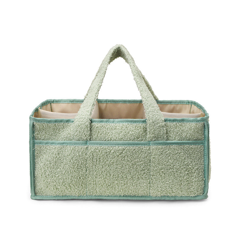 Green Large Plush Nappy Caddy Organizer - Portable Diaper Storage Bin & Nursery Tote Bag V888-ELOSUNG28048