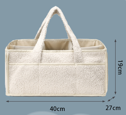 Pink Large Plush Nappy Caddy Organizer - Portable Diaper Storage Bin & Nursery Tote Bag V888-ELOSUNG28050