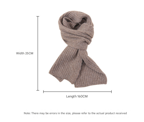 Dark Grey Soft Ribbed Knit Winter Scarf - Cozy Warm Wool Blend Neck Wrap (160x25cm) V888-ELOSUNG28054