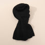 Black Soft Ribbed Knit Winter Scarf - Cozy Warm Wool Blend Neck Wrap (160x25cm) V888-ELOSUNG28055