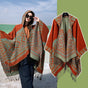 Orange Soft Faux Cashmere Poncho Cape - Oversized Winter Shawl Wrap (130x150cm) V888-ELOSUNG28060