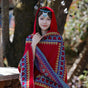 Red Hearts Soft Faux Cashmere Poncho Cape - Oversized Winter Shawl Wrap (130x150cm) V888-ELOSUNG28063