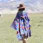 Diamond Blue Soft Faux Cashmere Poncho Cape - Oversized Winter Shawl Wrap (130x150cm) V888-ELOSUNG28066