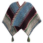 Azure Cozy Knitted Poncho Cape - Thick Mohair Blend Winter Shawl Wrap (106x135cm) V888-ELOSUNG28073