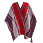 Red Cozy Knitted Poncho Cape - Thick Mohair Blend Winter Shawl Wrap (106x135cm) V888-ELOSUNG28075