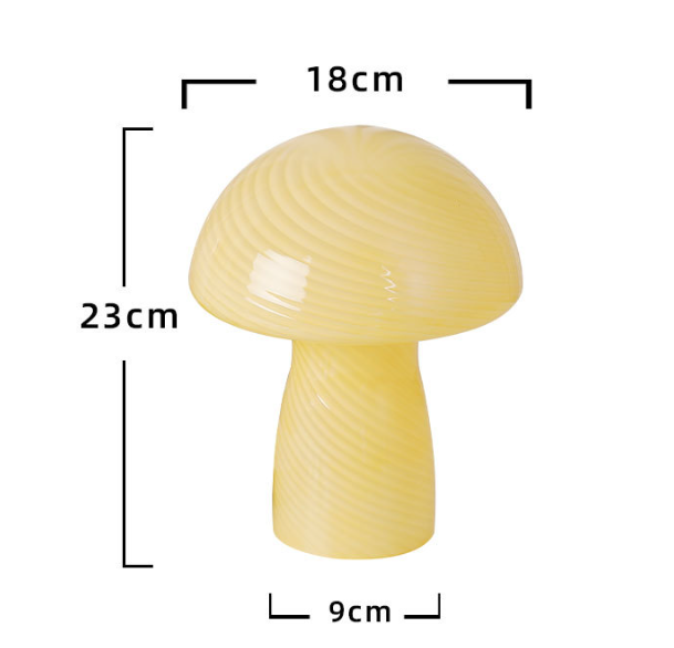 Speckled Orange Retro Swirl Glass Mushroom Table Lamp - LED Bedside Night Light V888-ELOSUNG28097