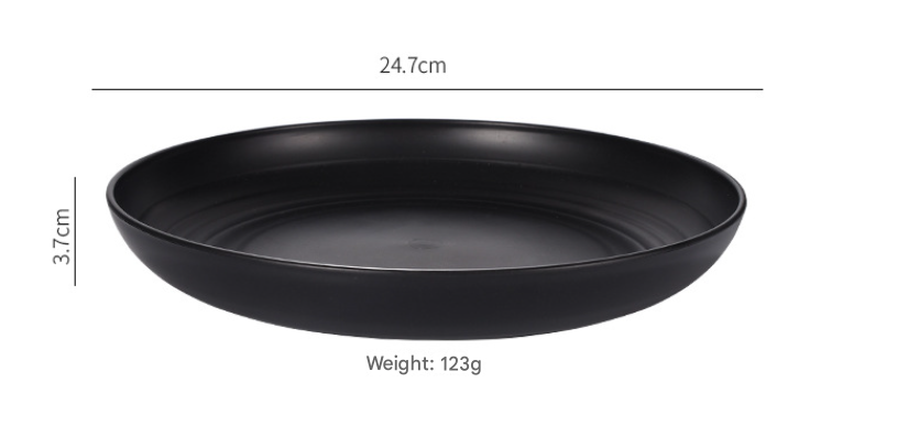 Stylish Black Wheat Straw Dinnerware Set - 24 Pieces Including Plates, Bowls & Cups V888-ELOSUNG28122