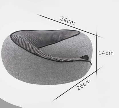 Light Grey Ergonomic Memory Foam Travel Neck Pillow - U-Shaped Support for Naps & Journeys V888-ELOSUNG28138