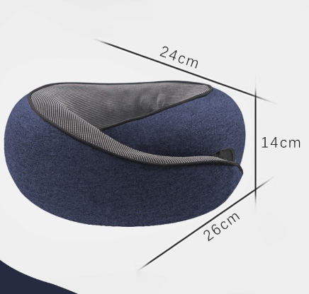 Navy Blue Ergonomic Memory Foam Travel Neck Pillow - U-Shaped Support for Naps & Journeys V888-ELOSUNG28140