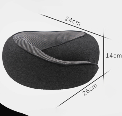 Black Ergonomic Memory Foam Travel Neck Pillow - U-Shaped Support for Naps & Journeys V888-ELOSUNG28141