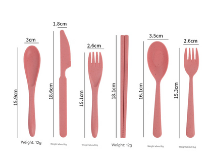 Black, Dark Grey, White, Dark Blue Durable Eco-Friendly Wheat Straw Dinnerware Set - 24 Pieces with Plates, V888-ELOSUNG28145