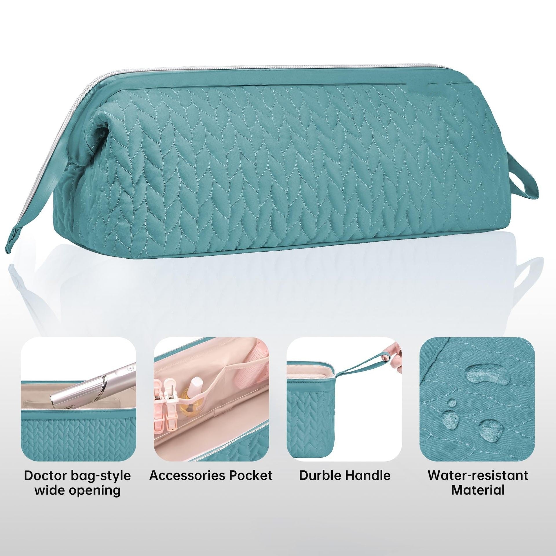 Pink Hair Styler Travel Case - Protective Storage Organizer Bag for Dryer, Curling Iron & Accessories V888-ELOSUNG28159