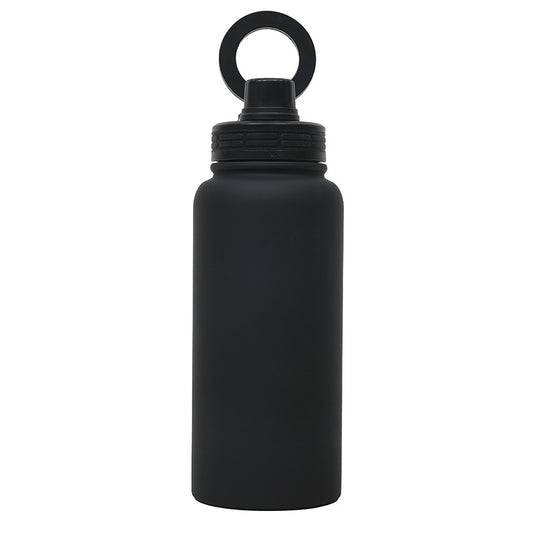 Black Premium 35oz Stainless Steel Insulated Sports Bottle with Magnetic Phone Holder Lid V888-ELOSUNG28185