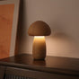 Dun-dun Model Brown Solid Wood Mushroom LED Table Lamp - Rechargeable Touch Control Bedside Night Light V888-ELOSUNG28193