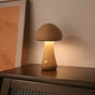 Brown Solid Wood Mushroom LED Table Lamp - Rechargeable Touch Control Bedside Night Light (Large) V888-ELOSUNG28194