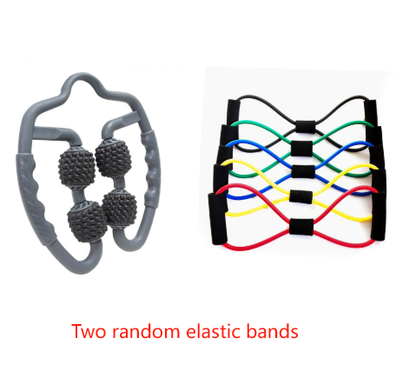 Grey Set of 2 Foam Roller Ring Leg Massagers with 2 Resistance Bands - Muscle Relief Kit V888-ELOSUNG28203