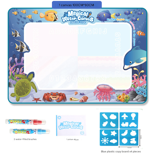 Fruit Alphabet Giant Aqua Magic Doodle Mat 100x80cm - Mess-Free Reusable Water Drawing Pad for Creative Kids V888-ELOSUNG28213
