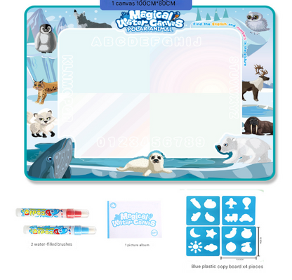 South And North Poles Giant Aqua Magic Doodle Mat 100x80cm - Mess-Free Reusable Water Drawing Pad for V888-ELOSUNG28230