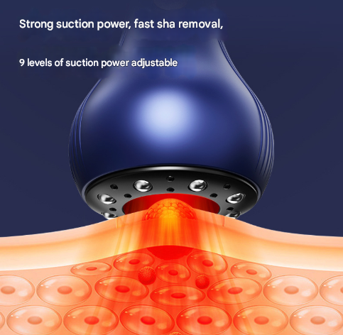 Blue Electric Meridian Scraping Massager with Air Release Valve - Full Body Suction Therapy, 16.6x8.4cm V888-ELOSUNG28258