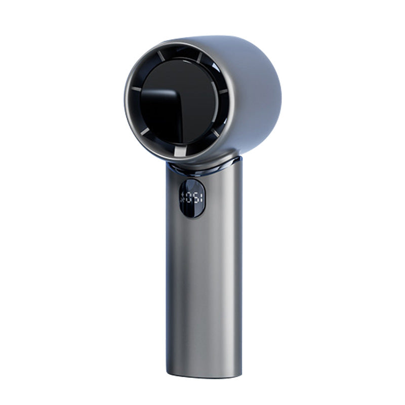 Grey Mini Bladeless Handheld Fan - USB Rechargeable, Quiet Portable Desk Fan V888-ELOSUNG28260