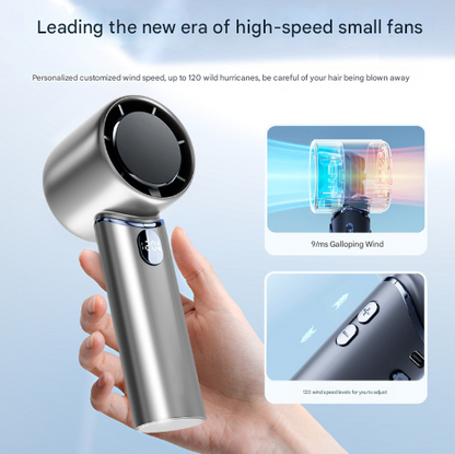 Blue Mini Bladeless Handheld Fan - USB Rechargeable, Quiet Portable Desk Fan V888-ELOSUNG28261