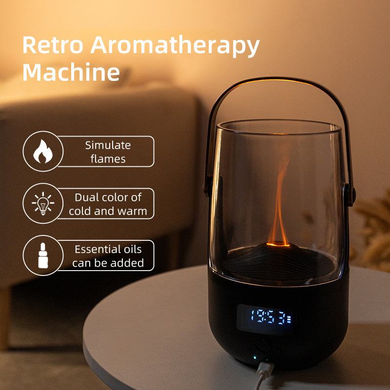 Creative Retro Flame Essential Oil Diffuser - Portable Humidifier for Office, Bedroom & Camping V888-ELOSUNG28278