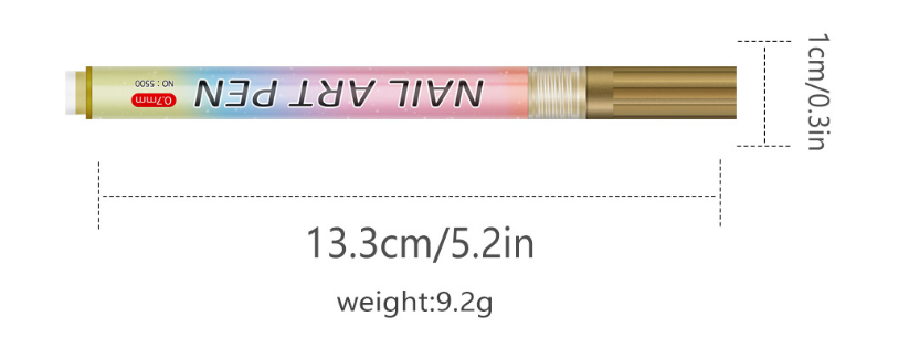Silver 0.7mm Nail Art Doodle Pen 12 Sticks- Single Color Acrylic Marker for Nail Design, No-Bake V888-ELOSUNG28295